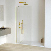 Душевая перегородка RGW Walk In WA-102GB 80x195 прозрачное/золото брашированное