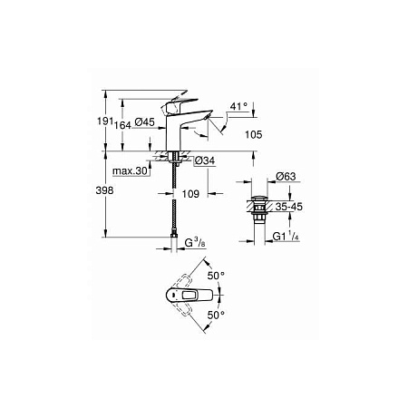 Смеситель Grohe BauLoop 23886001 для раковины