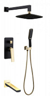 Душевой комплект Boheme Venturo 384-B-2 для ванны с душем, черный/золото