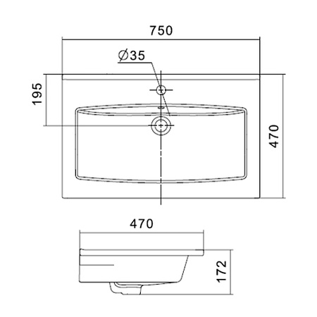 Мебельная раковина Aquaton Элина-75 1WH501619 75 см