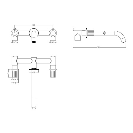 Смеситель Boheme Elegante 152-2-CR-EL для раковины, хром