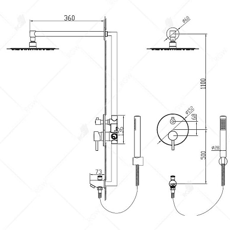 Душевой комплект RGW Shower Panels 21140852-04 черный