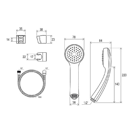 Душевая лейка Ravak X07P005 901.00