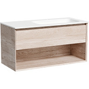 Тумба с раковиной Sancos Marmi 1.0 MR1.0100REG 100 R дуб галифакс натуральный/белый