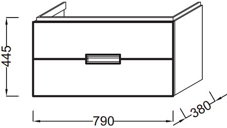 Тумба под раковину Jacob Delafon Reve EB1135-G95 80 см, 2 ящика, оливковый блестящий