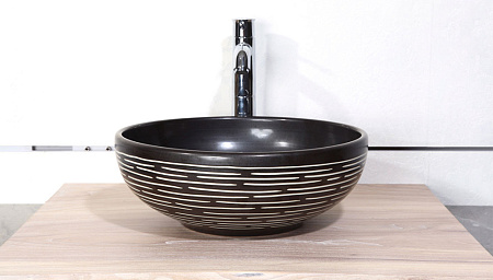 Раковина Velvex Gelou 40 черно-белая