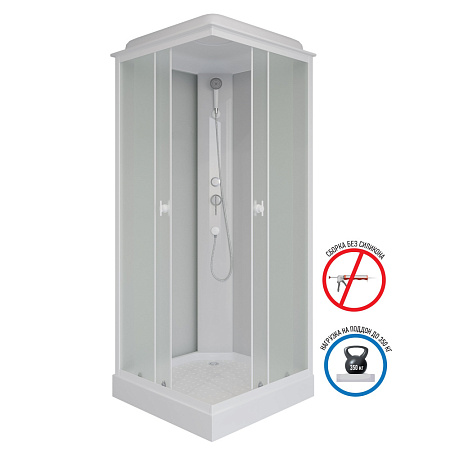 Душевая кабина Niagara Promo P90/13Q/MT 90x90x215 L/R стекло матовое/профиль белый