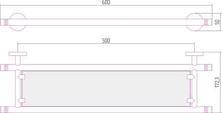 Полка Сунержа Без серии 01-3003-0600 хром черный