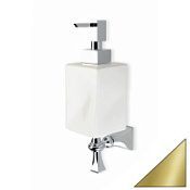 Дозатор для жидкого мыла Stil Haus Prisma PR30(18-BI) настенный, золото матовое/белый