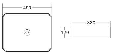 Раковина накладная BelBagno BB1386 36.5x50.5x13.5 белый