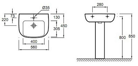 Раковина Jacob Delafon Odeon Up E4737-00
