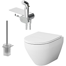 Унитаз подвесной AM.PM Spirit V2.0 FlashClean CK70H1003W с гигиеническим душем и ершиком, микролифт Унитаз подвесной AM.PM Spirit V2.0 FlashClean CK70H1003W с гигиеническим душем и ершиком, микролифт