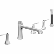 Смеситель Cisal Cherie CF0002606T на борт ванны, на 5 отверстий, хром/черный матовый