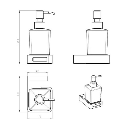 Дозатор для жидкого мыла Boheme Q 10957-B черный