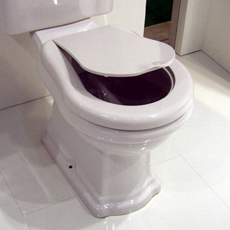 Крышка-сиденье Kerasan Retro 108401 с микролифтом белый/бронза