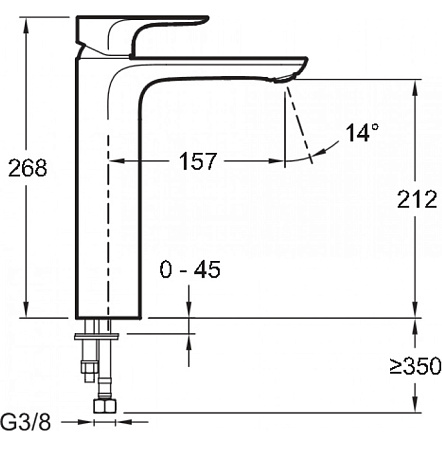 Смеситель Jacob Delafon Aleo E72299-4-CP для раковины
