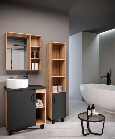 Тумба с раковиной Grossman Флай 107002 70 напольная, дуб сонома/серый