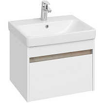 Тумба с раковиной Aquaton Марти 1A263201MY010 55 белый глянец/дуб эндгрейн