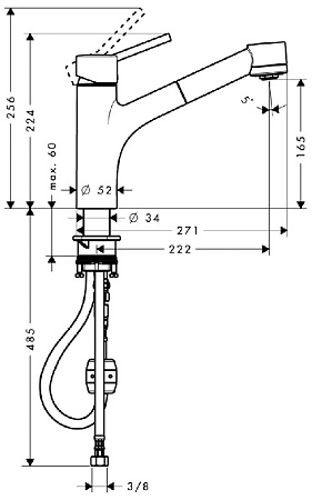 Смеситель Hansgrohe Talis S 32841000 для кухонной мойки, хром