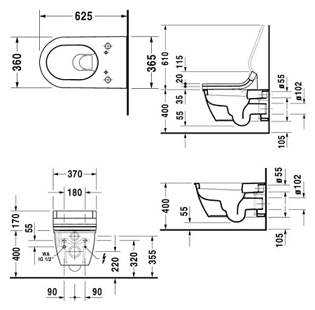Крышка-сиденье Duravit SensoWash Starck 610001002000300 с функцией биде