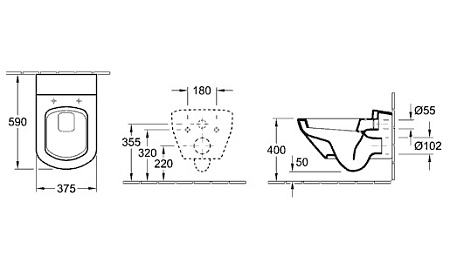 Унитаз подвесной Villeroy & Boch Sentique 562210R1 белый альпин CeramicPlus