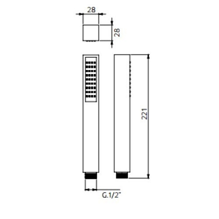 Душевая лейка Palazzani Qube stick 99110650 бронза