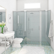 Душевая дверь Gutewetter Slide Door GK-863 140х200 стекло бесцветное, профиль хром