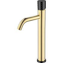 Смеситель Boheme Stick 122-GB для раковины, ручка Diamond, золото/черный