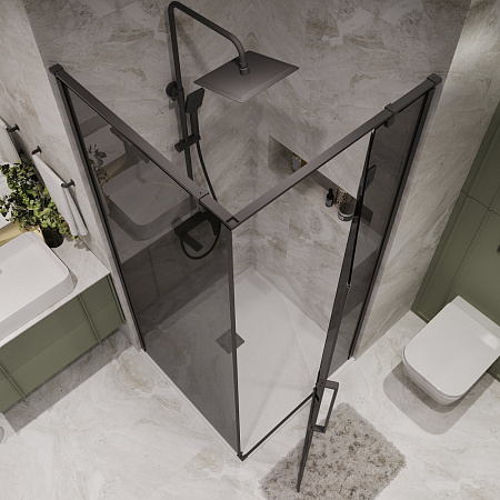 Душевой уголок Niagara Nova NG-2831-34BLACK 90x90x195 стекло тонированное/профиль черный матовый