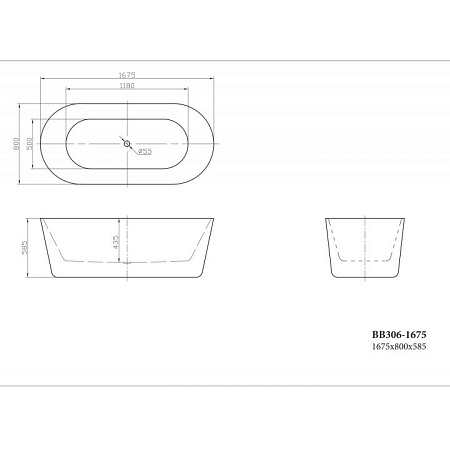 Акриловая ванна BelBagno BB306-1675 167.5x80 белый