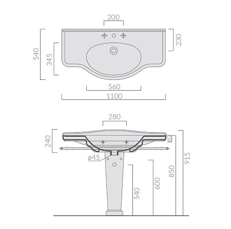 Пьедестал для раковины Galassia Ethos 8436 белый
