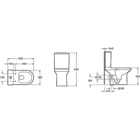 Унитаз-компакт Jacob Delafon Elite E29723-00 Rimless