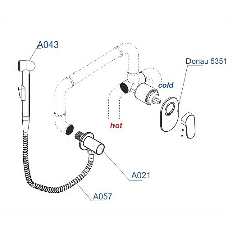 Гигиенический душ со смесителем WasserKRAFT A15357 хром