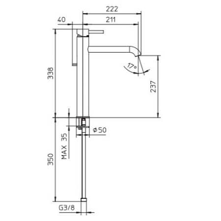 Смеситель Palazzani Idrotech 12301810 для раковины, хром