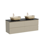 Тумба с раковиной и столешницей Sancos Snob R 140 SNR70CE+TT140A1X Beige Soft/Black Sky