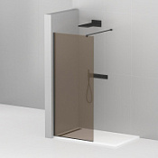 Душевая перегородка Cezares Liberta LIBERTA-L-1-120-120-BR-NERO тонированное стекло