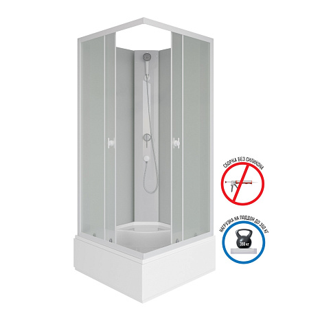 Душевая кабина Niagara Promo P100/26Q/MT/BK 100x100x195 L/R стекло матовое/профиль белый