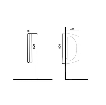 Перегородка для писсуара beWash BKSEP000430 белый