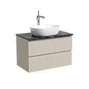 Тумба с раковиной и столешницей Sancos Snob R 80 SNR80CE+TT80A1X Beige Soft/Black Sky