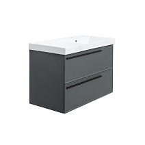 Тумба с раковиной La Fenice Elba TWIN FNC-01-ELB-G-80-2 два ящика, Grigio серый матовый Тумба с раковиной La Fenice Elba TWIN FNC-01-ELB-G-80-2 два ящика, Grigio серый матовый