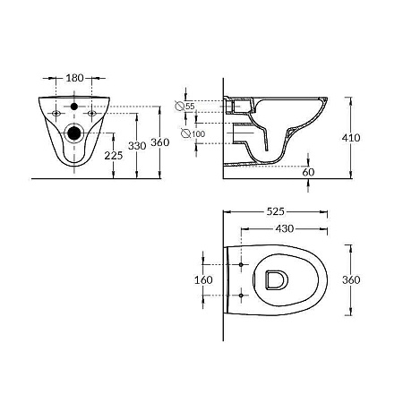 Унитаз подвесной Kerama Marazzi XPRO XPRO.wc.02 белый глянцевый