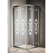 Душевой уголок Cezares Giubileo GIUBILEO-A-2-100-SCORREVOLE-CP-Br прозрачное стекло с узором бронза
