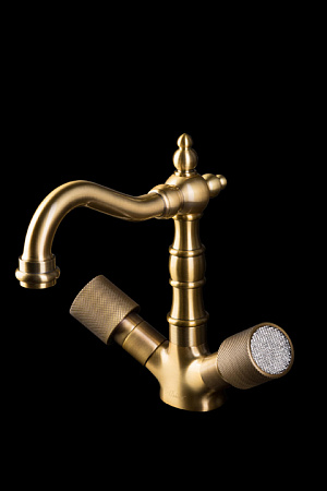 Смеситель Boheme Royal Cristal 312-Royal/CRST для раковины, бронза