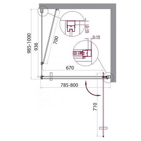 Душевой уголок BelBagno MARMI-AH-1-80/100-C-Cr 80х100 прозрачное стекло