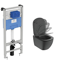 Комплект Ideal Standard Tesi T3868V3 подвесной унитаз + инсталляция + крышка-сидение