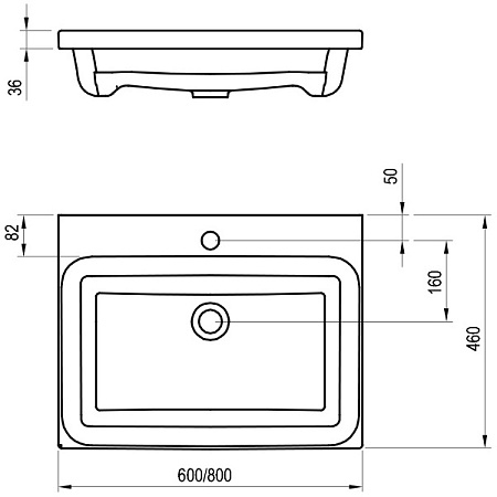 Раковина Ravak Comfort XJX01260001 60