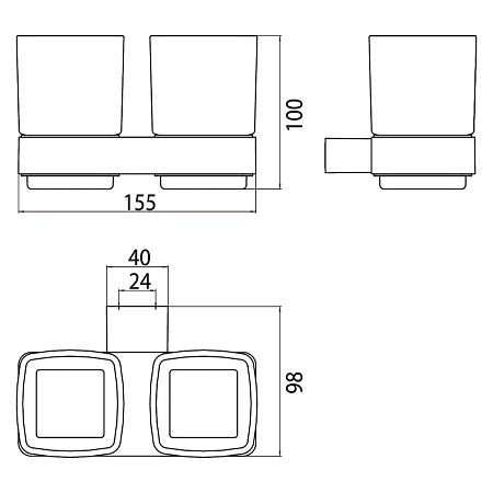 Комплект стаканов Emco Loft 0525 133 00 черный