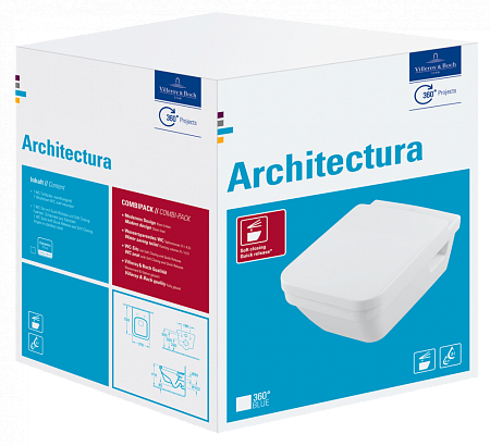 Унитаз подвесной Villeroy & Boch Omnia Architectura 5685H1R1 Ceramic Plus, микролифт