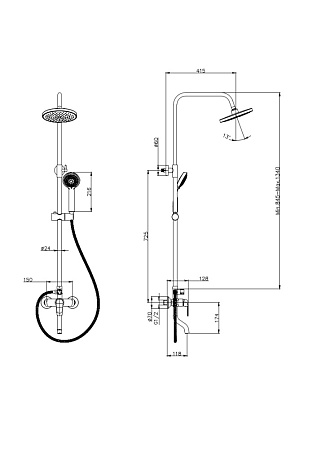 Душевая стойка RUSH Без серии ST4235-11 хром