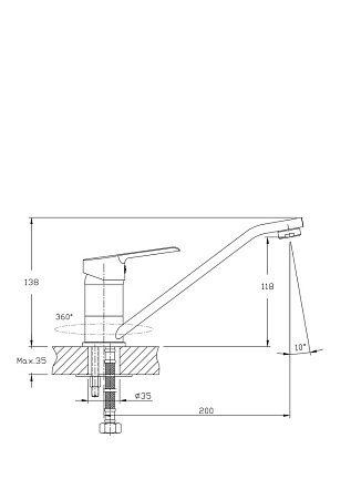 Смеситель для кухонной мойки RUSH Victoria VI7135-25 хром